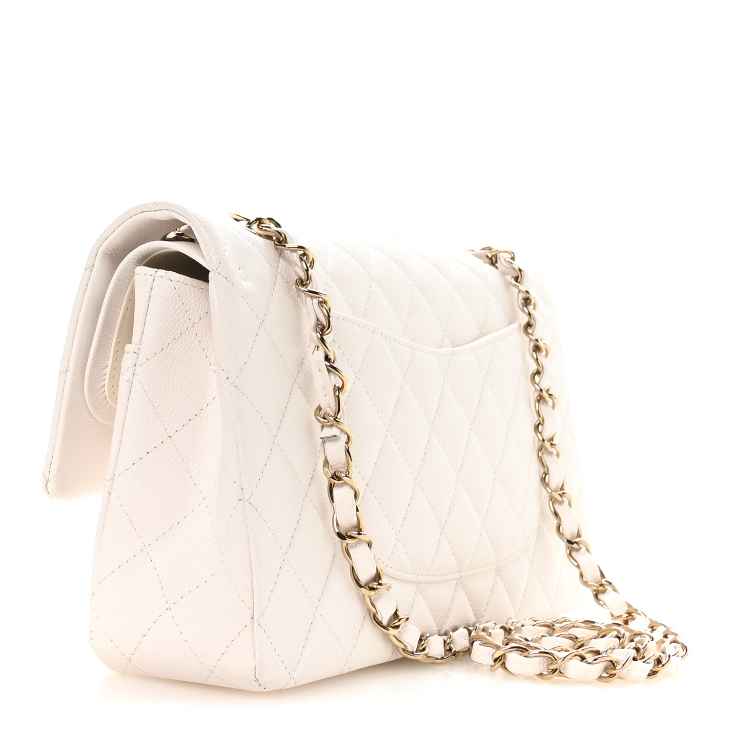Chanel Caviar Quilted Medium Double Flap White 3 of 11