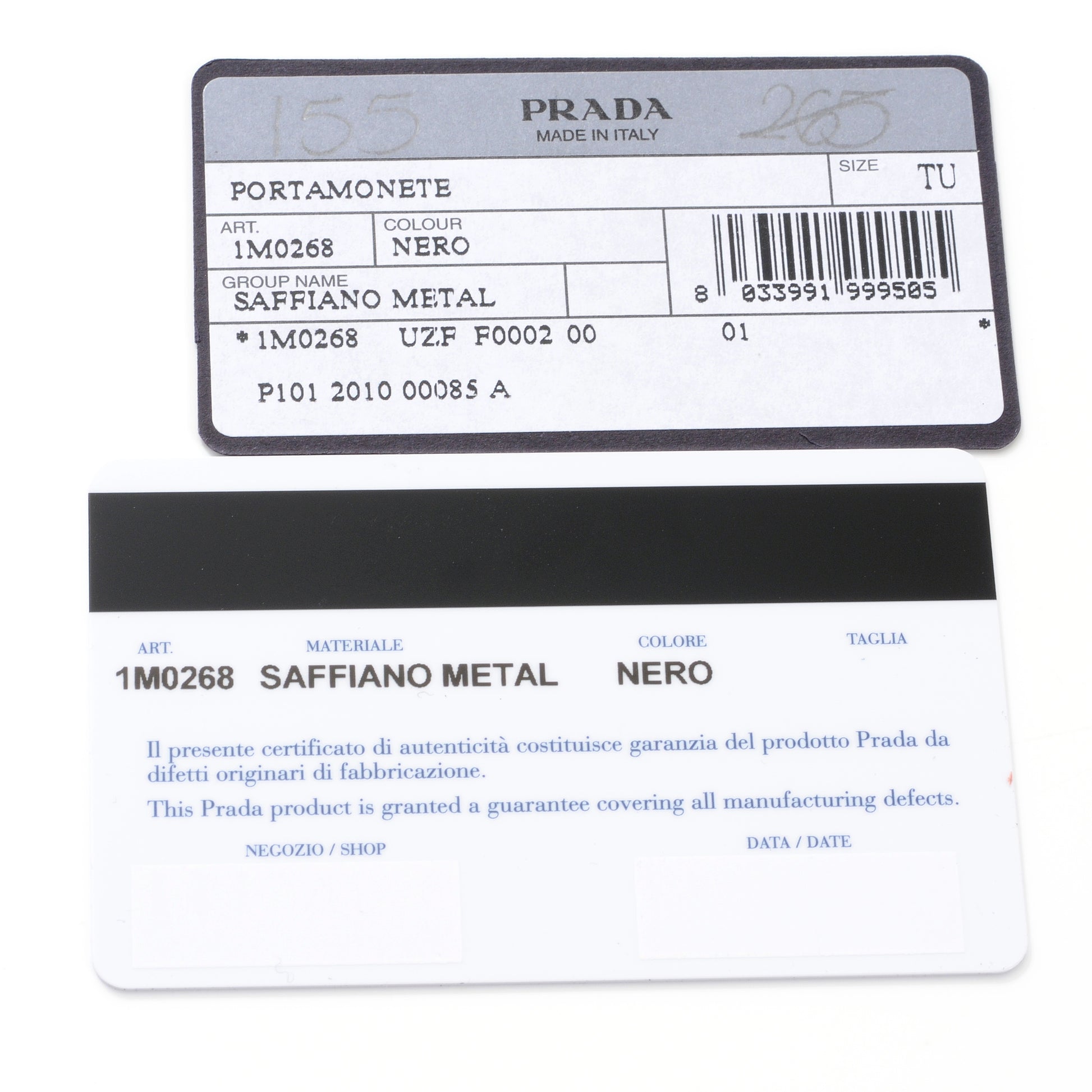 Prada Saffiano Metal Coin Purse Nero Black 8 of 8