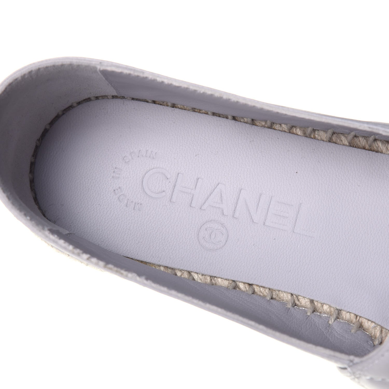 Chanel Lambskin Quilted CC Espadrilles 37 Grey 7 of 9