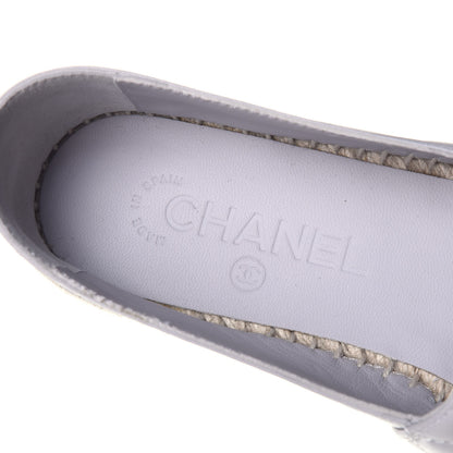 Chanel Lambskin Quilted CC Espadrilles 37 Grey 7 of 9