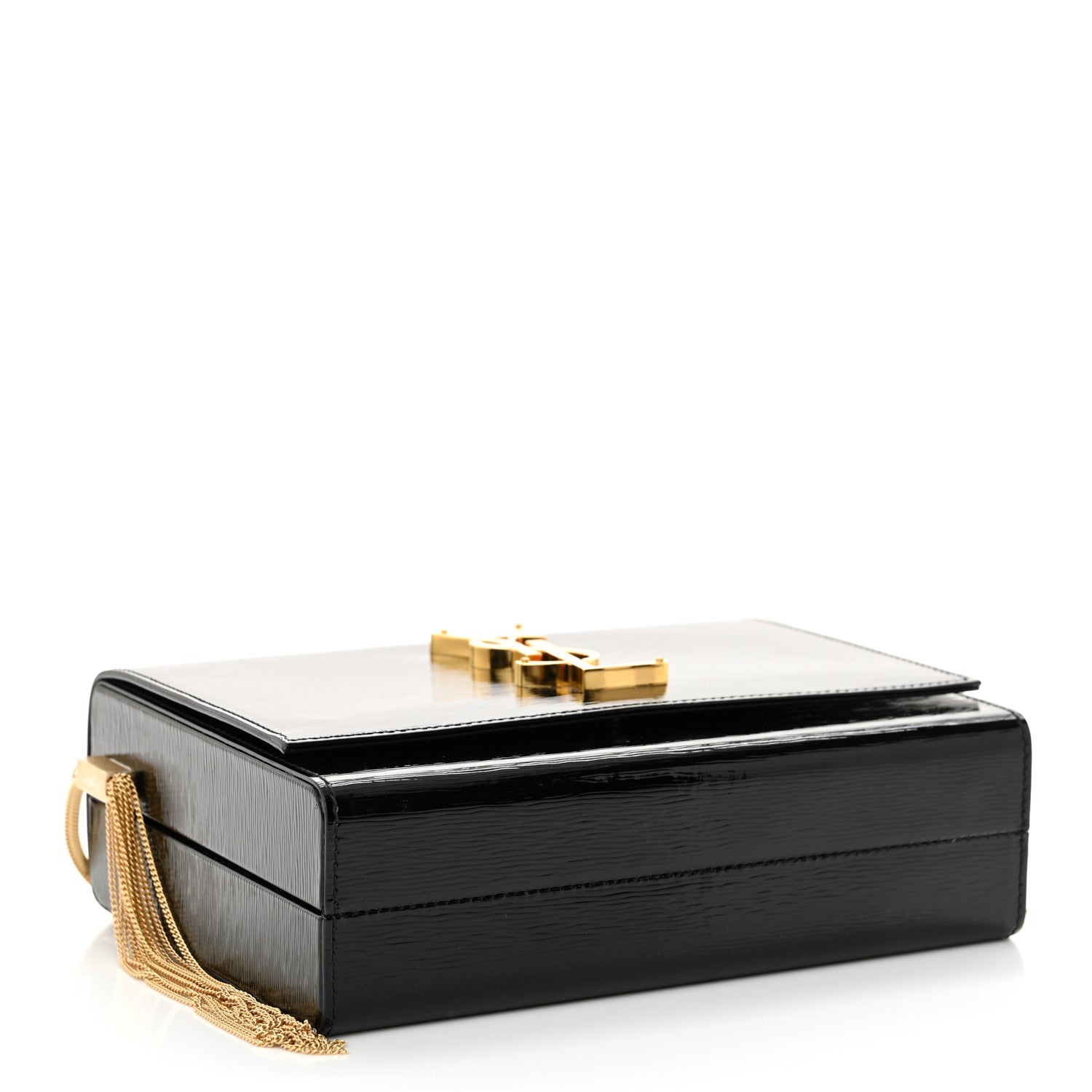 Saint Laurent Patent Monogram Small Kate Slide Chain Crossbody Box Bag Black 4 of 12