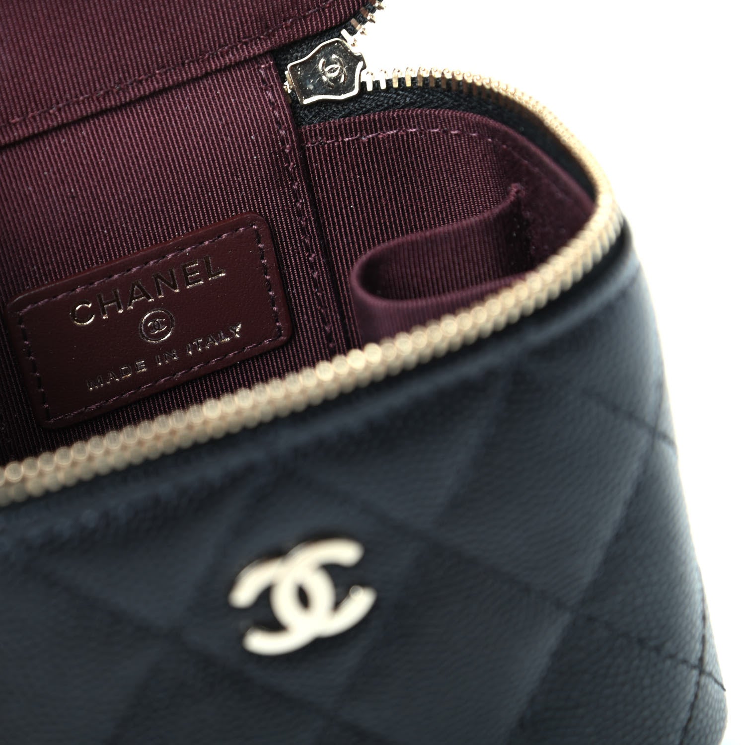 Chanel Caviar Quilted Mini Vanity Case With Chain Black 8 of 10