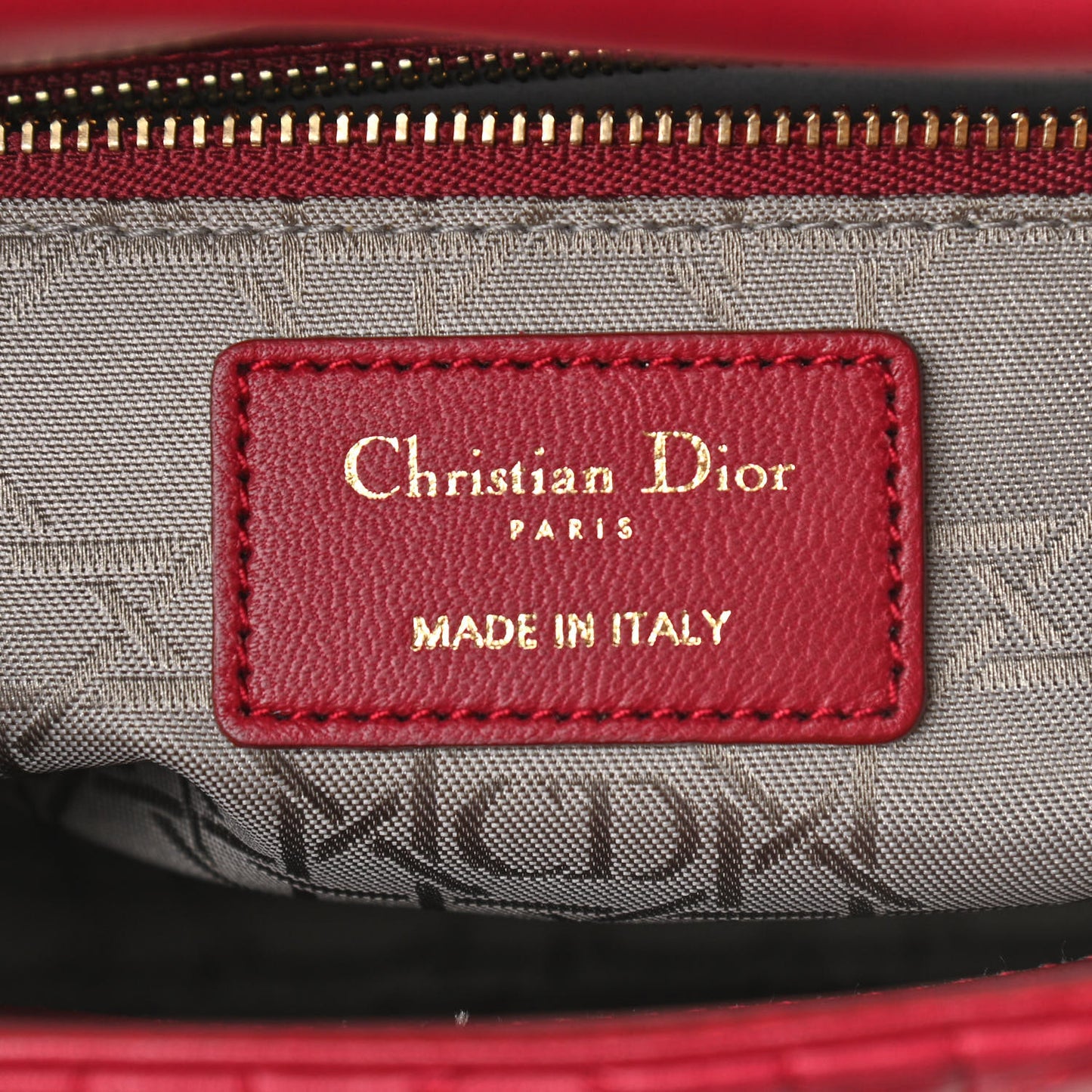 Lambskin Cannage Small Lucky Badges My Lady Dior Red