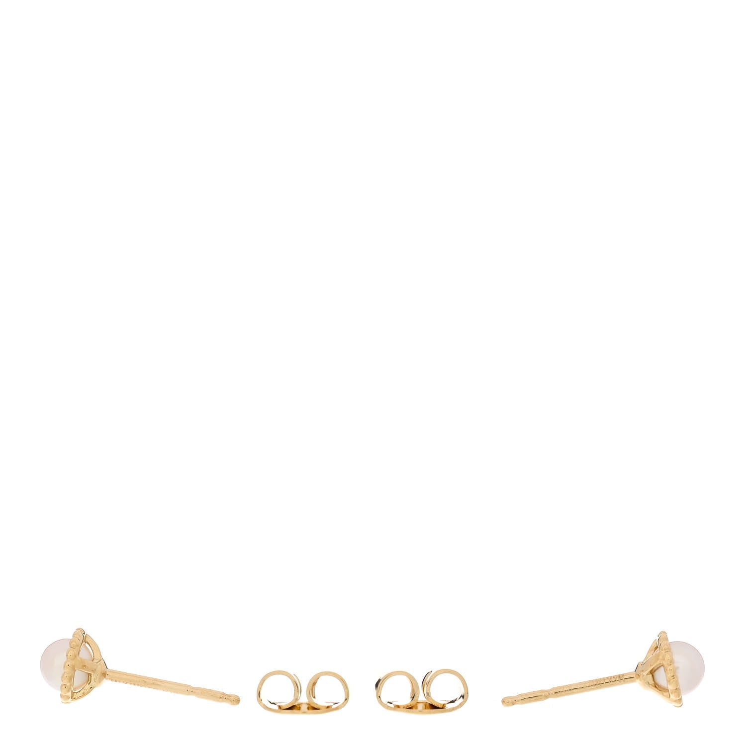 Mikimoto 18K Yellow Gold Pearl 4mm Rope Earrings 3 of 5
