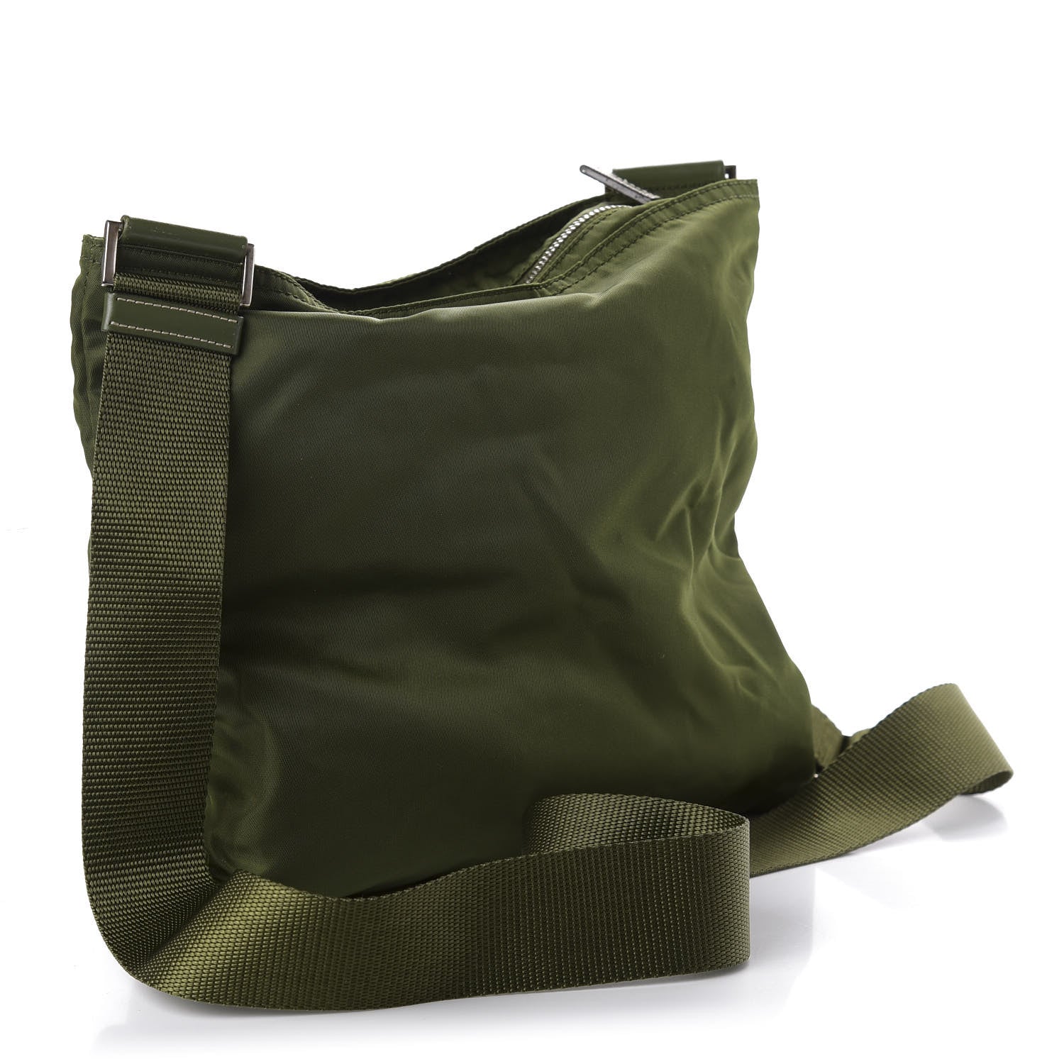 Prada Tessuto Nylon Flat Messenger Militare 3 of 9