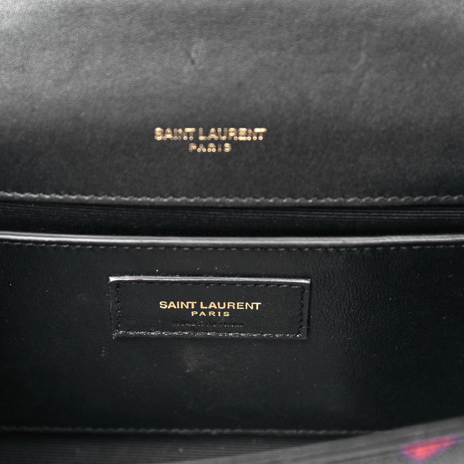 Saint Laurent Grain De Poudre Small Monogram Shapes Print Kate Satchel Black 6 of 9