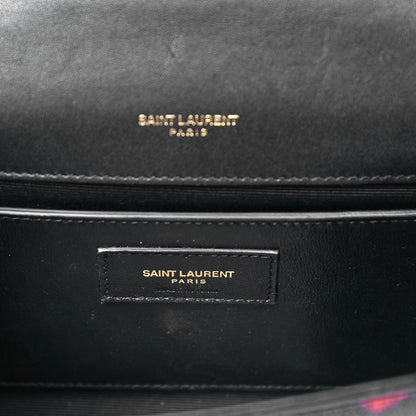 Saint Laurent Grain De Poudre Small Monogram Shapes Print Kate Satchel Black 6 of 9