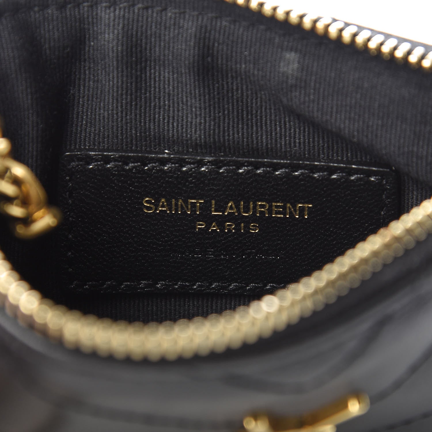 Saint Laurent Calfskin Matelasse Monogram Key Pouch Black 6 of 8