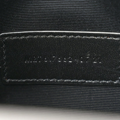 Saint Laurent Grain De Poudre Matelasse Chevron Monogram Envelope Clutch Fog 7 of 11