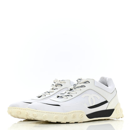 Chanel Calfskin Mesh Lycra Womens Logo Sneakers 40 White 3 of 9