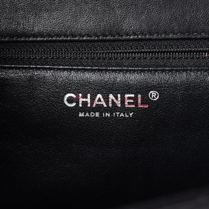 Chanel Lambskin Quilted Large Classic Twist Crescent Flap Black Burgundy 6 of 13