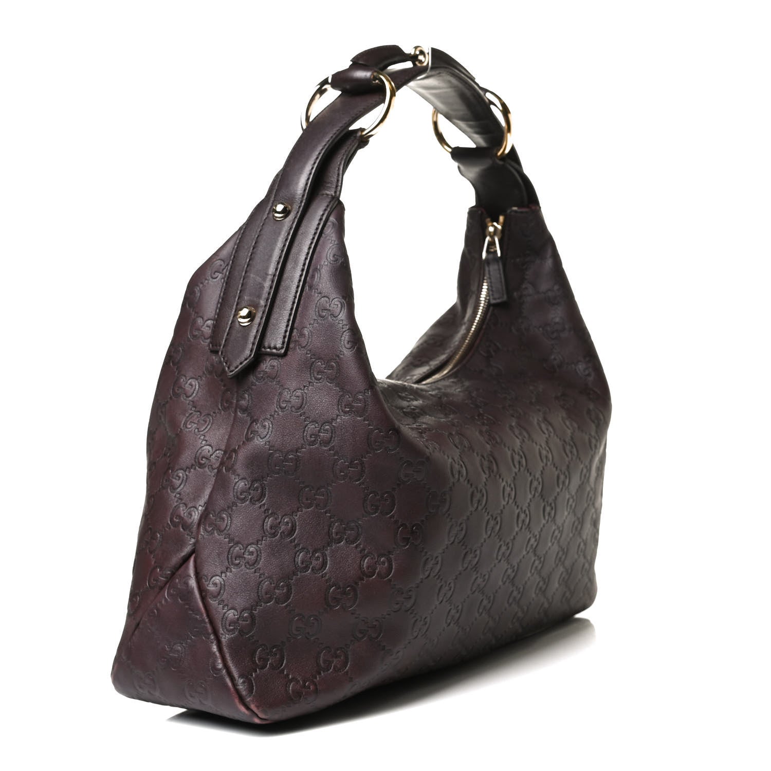Gucci Guccissima Medium Horsebit Chain Hobo Dark Brown 2 of 20