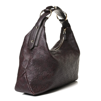 Gucci Guccissima Medium Horsebit Chain Hobo Dark Brown 2 of 20