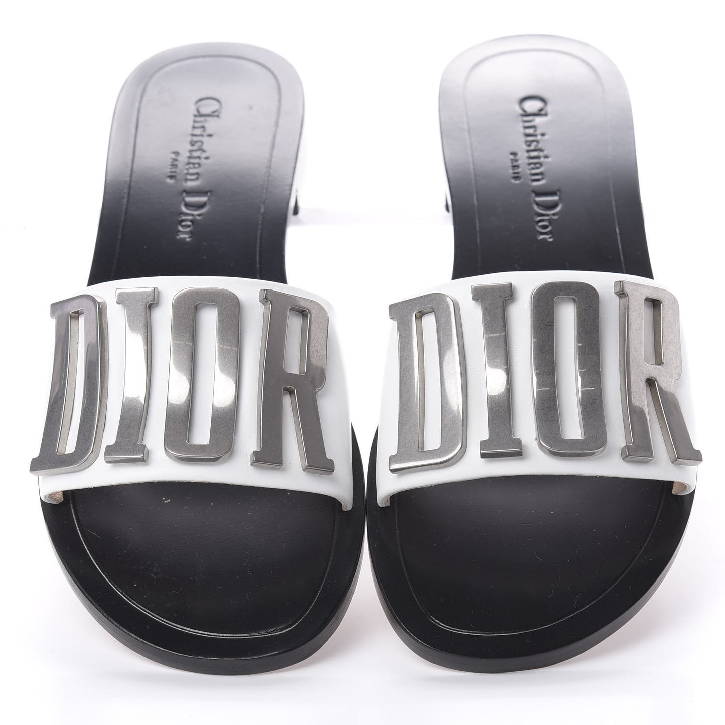 Calfskin Dio(r)evolution 10mm Slide Sandals 38 Off White