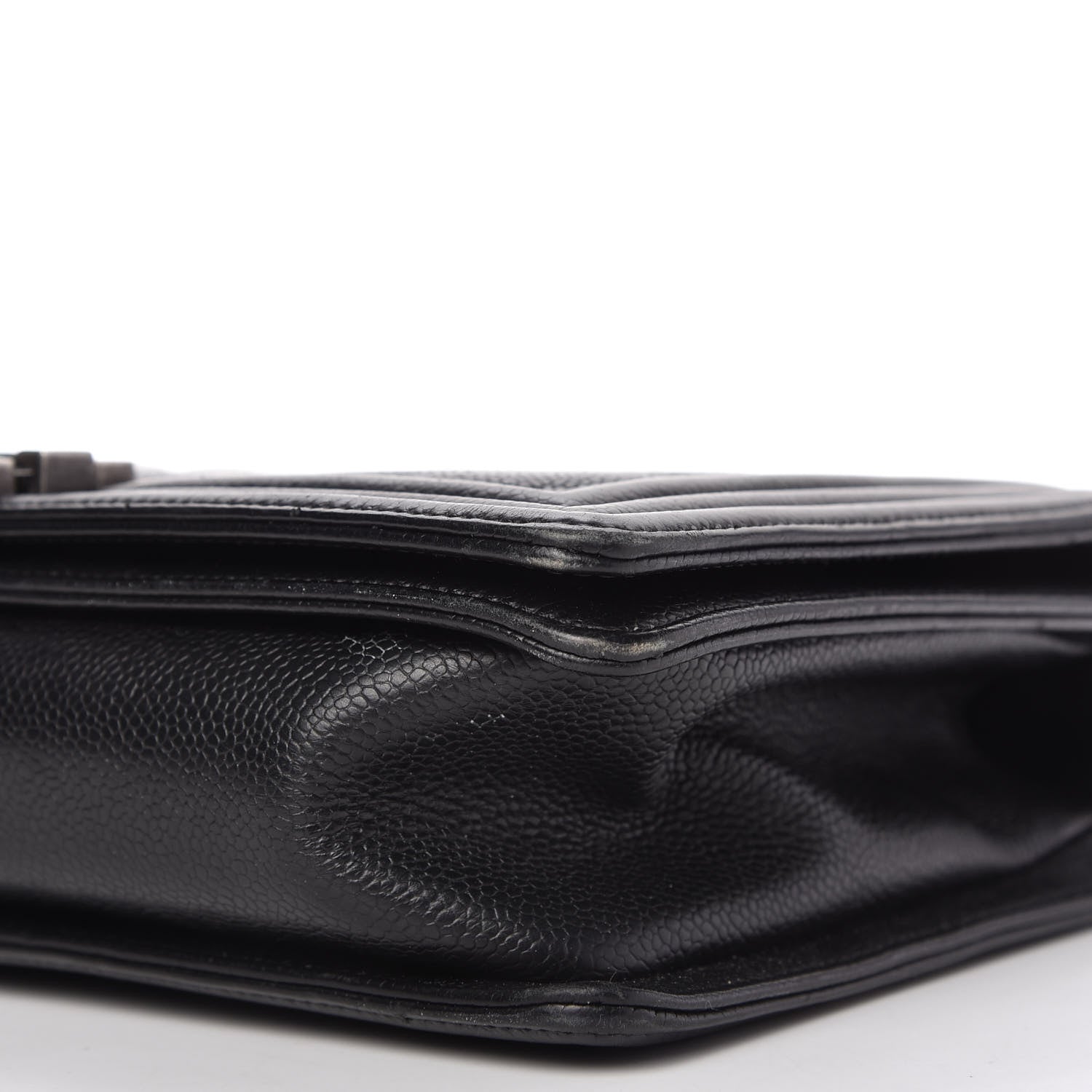Chanel Caviar Chevron Quilted New Medium Boy Flap Black 7 of 10