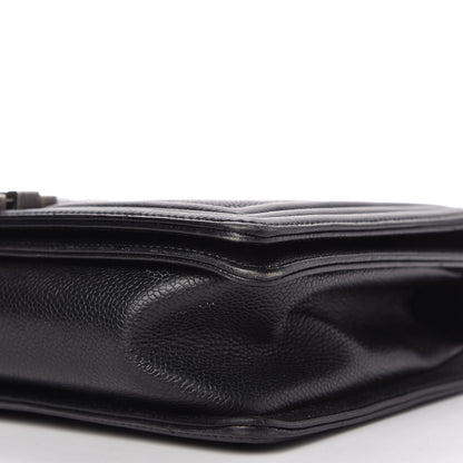 Chanel Caviar Chevron Quilted New Medium Boy Flap Black 7 of 10