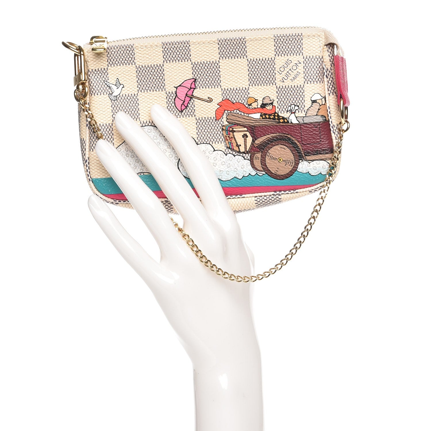 Louis Vuitton Damier Azur 2015 Christmas Animation Mini Pochette Accessories 2 of 7