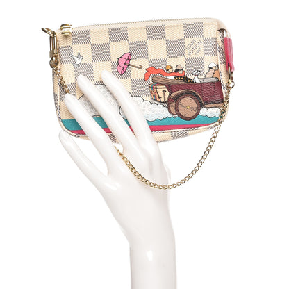 Louis Vuitton Damier Azur 2015 Christmas Animation Mini Pochette Accessories 2 of 7