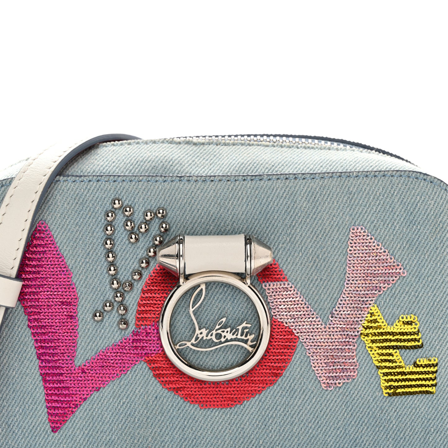 Denim Sequin Love Mini Rubylou Crossbody Blue Multicolor