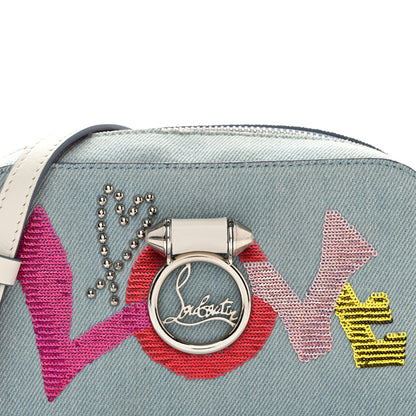 Christian Louboutin Denim Sequin Love Mini Rubylou Crossbody Blue Multicolor 8 of 12