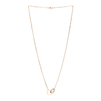 Cartier 18K Pink Gold Diamond Interlocking LOVE Necklace 3 of 5