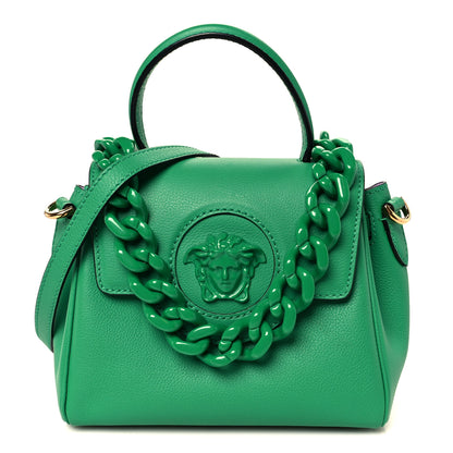 Versace Grained Calfskin Small La Medusa Bag Green 1 of 11