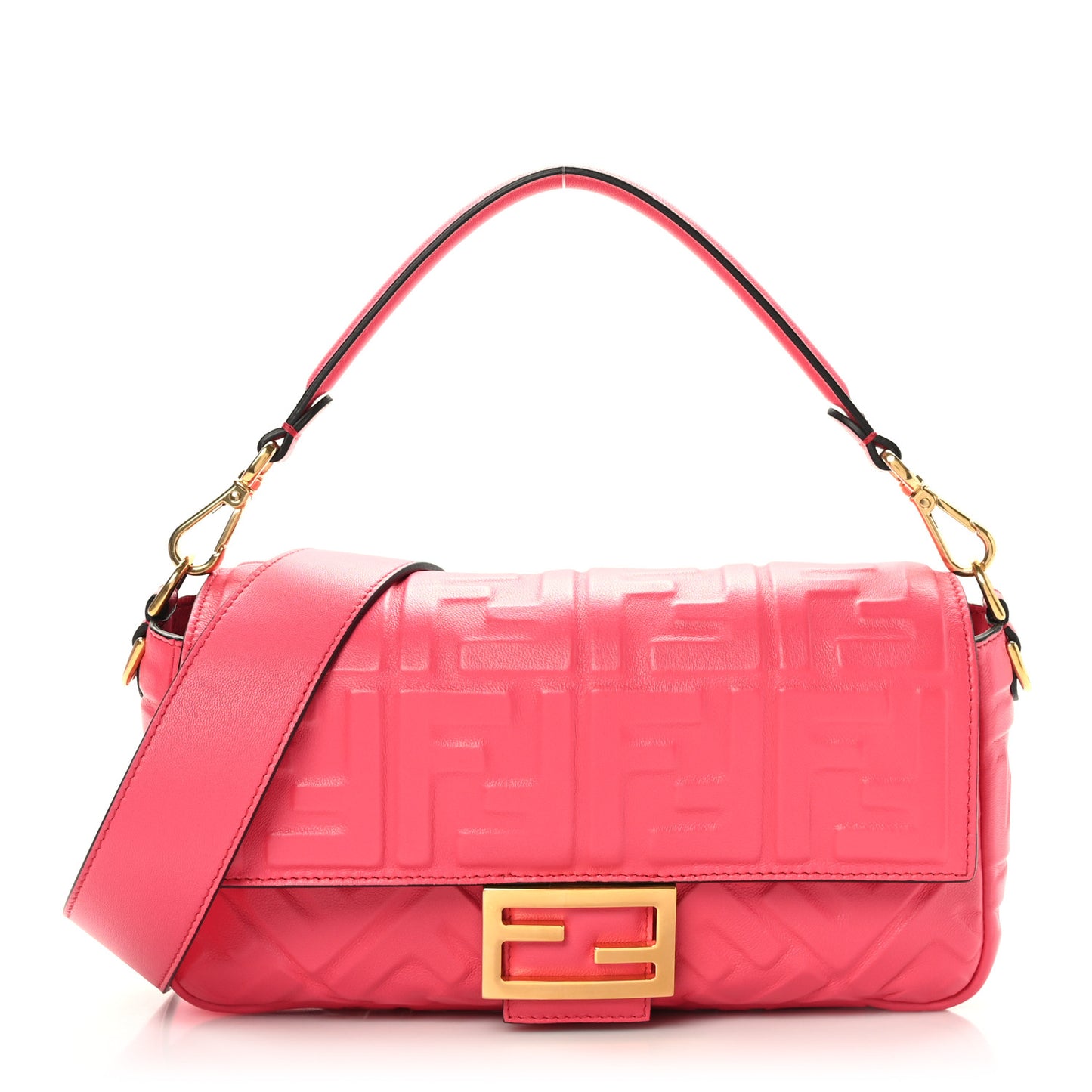 Nappa FF 1974 Embossed Baguette Lampone