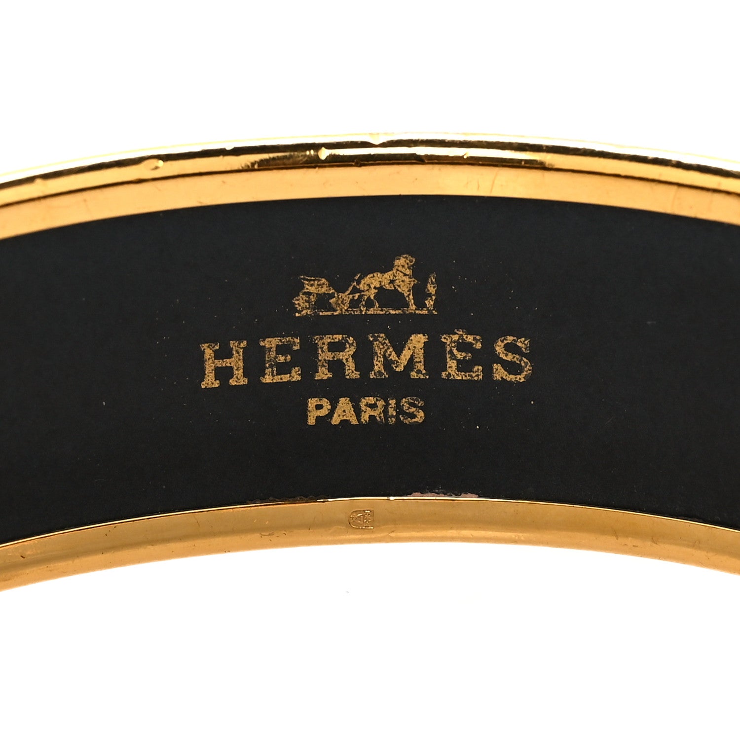 Hermes Enamel Printed Wide Grand Apparat Bracelet 70 Black 4 of 5