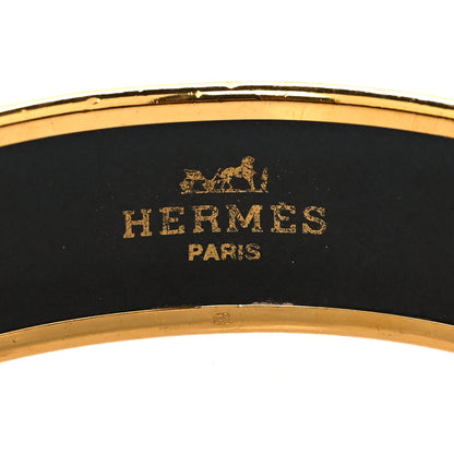 Hermes Enamel Printed Wide Grand Apparat Bracelet 70 Black 4 of 5