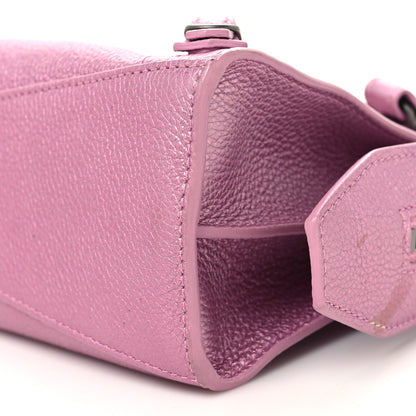 Balenciaga Metallic Grained Calfskin Neo Classic Silver Hardware Mini City Pink 10 of 10