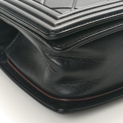 Chanel Calfskin Embossed Medium Paris Salzburg Boy Flap Black 9 of 10