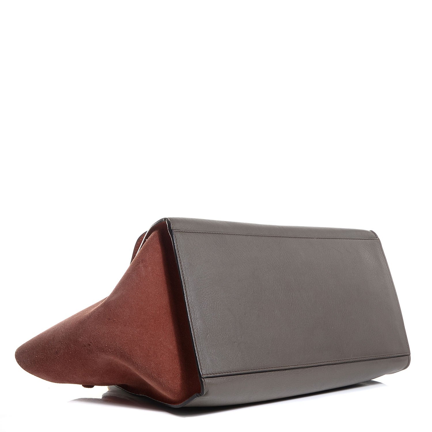Celine Calfskin Suede Large Tri-Color Trapeze Terracotta 4 of 9