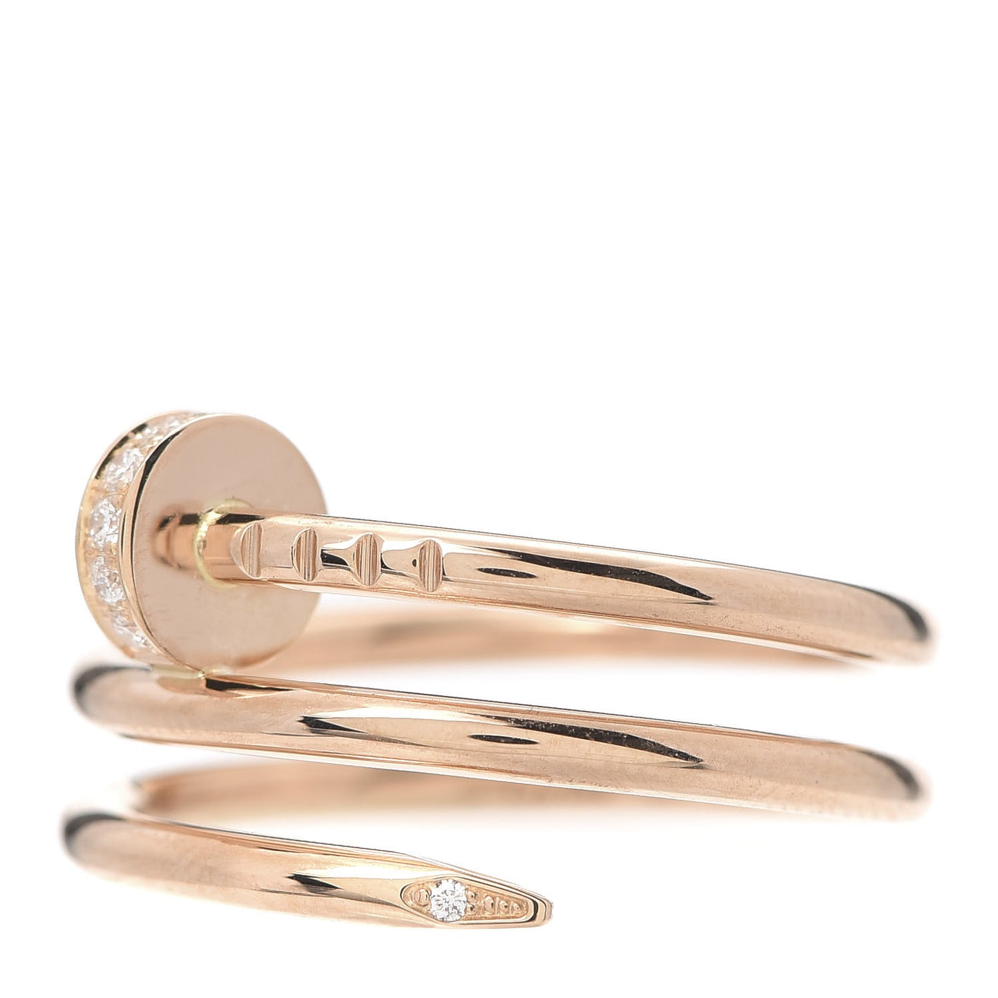 18K Pink Gold Diamond Double Juste Un Clou Ring 51 5.75
