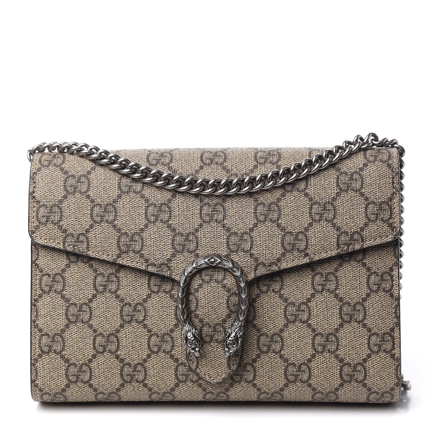 GG Supreme Monogram Mini Dionysus Chain Wallet Beige Taupe