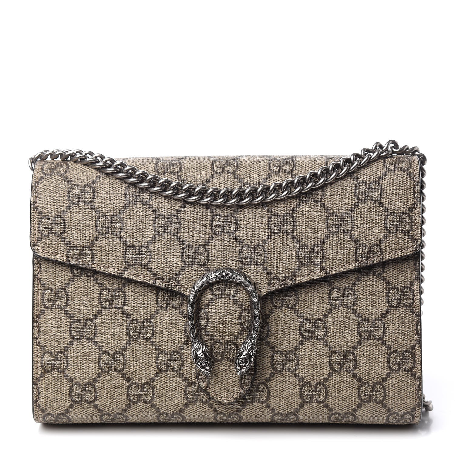 Gucci GG Supreme Monogram Mini Dionysus Chain Wallet Beige Taupe 1 of 9