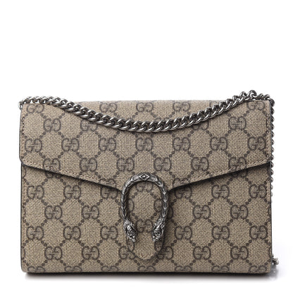 Gucci GG Supreme Monogram Mini Dionysus Chain Wallet Beige Taupe 1 of 9
