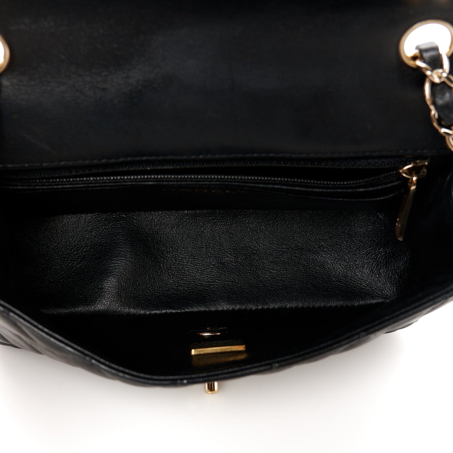Lambskin Quilted Mini Rectangular Flap Black