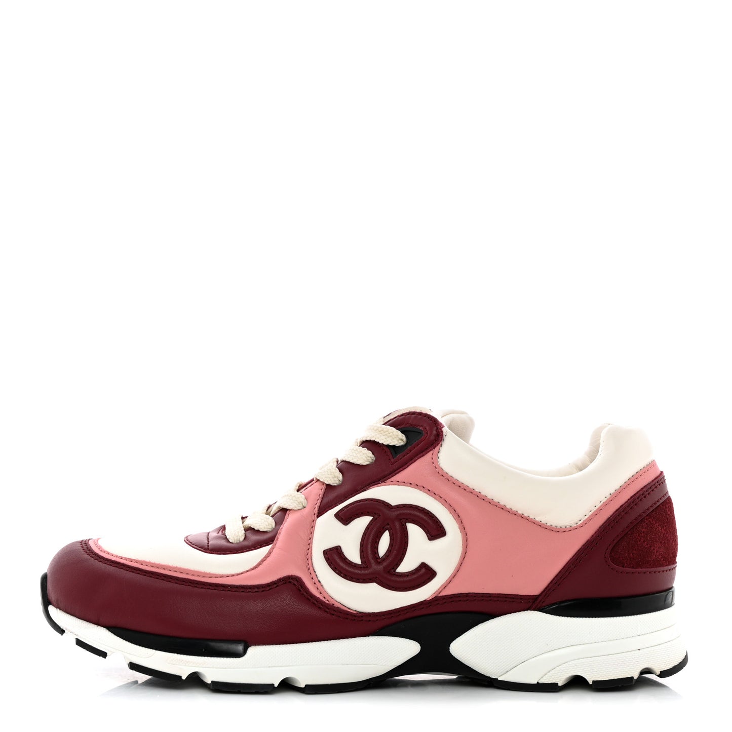 Calfskin CC Sneakers 41 Light Burgundy White Pink