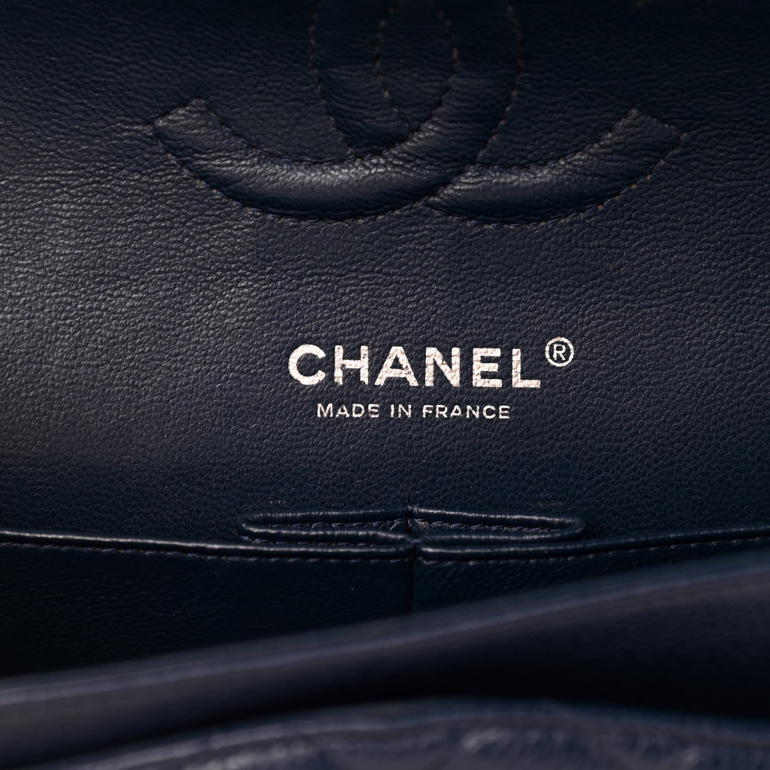 Chanel Caviar Quilted Medium Double Flap Dark Blue 6 of 11