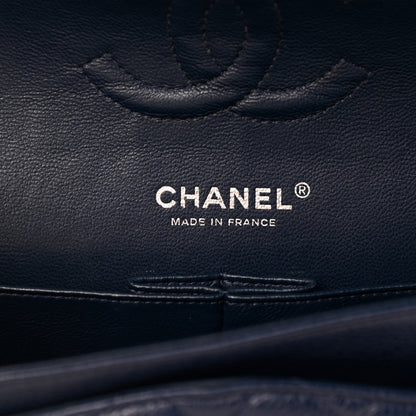 Chanel Caviar Quilted Medium Double Flap Dark Blue 6 of 11