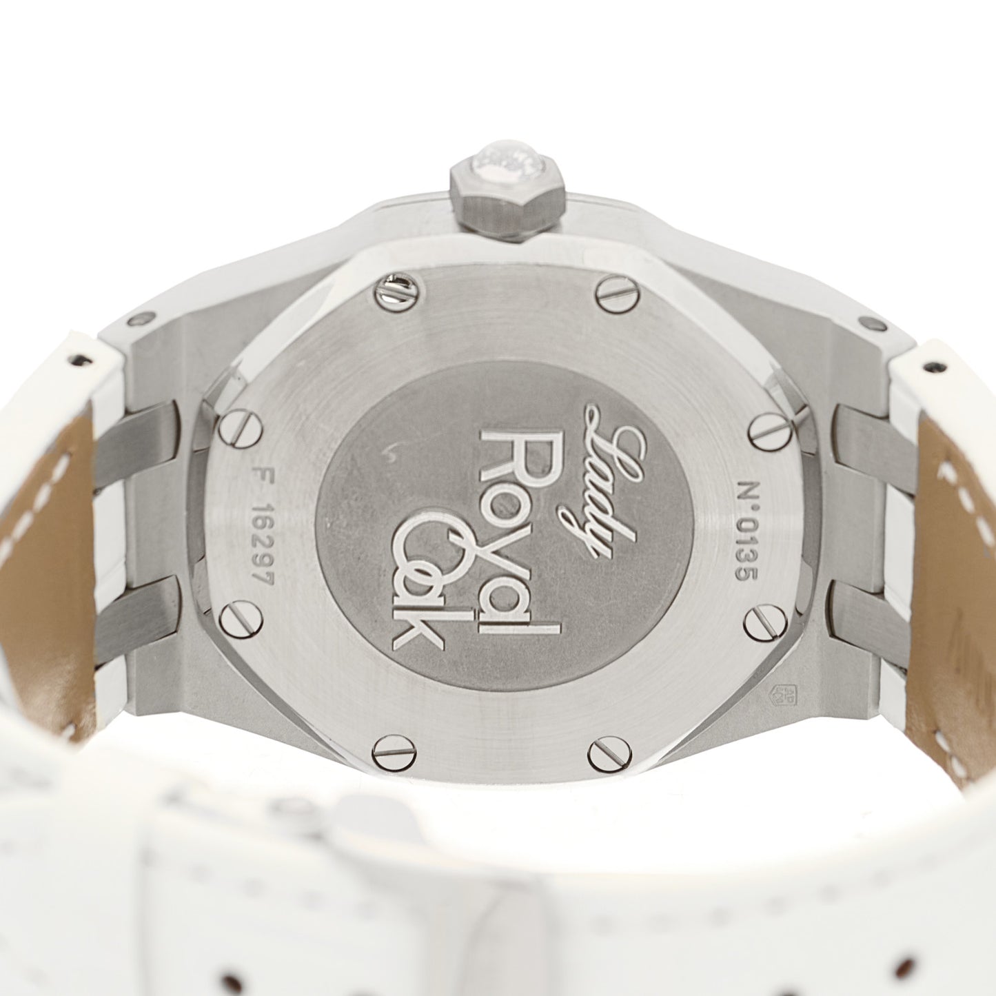 Stainless Steel Alligator Diamond 33mm Royal Oak Quartz Watch White 67601ST.ZZ.D012CR.01