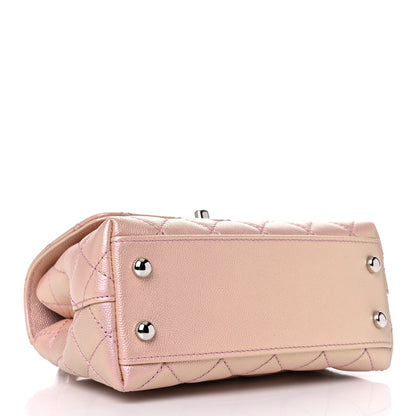 Chanel Iridescent Caviar Quilted Extra Mini Coco Handle Flap Light Pink 4 of 10