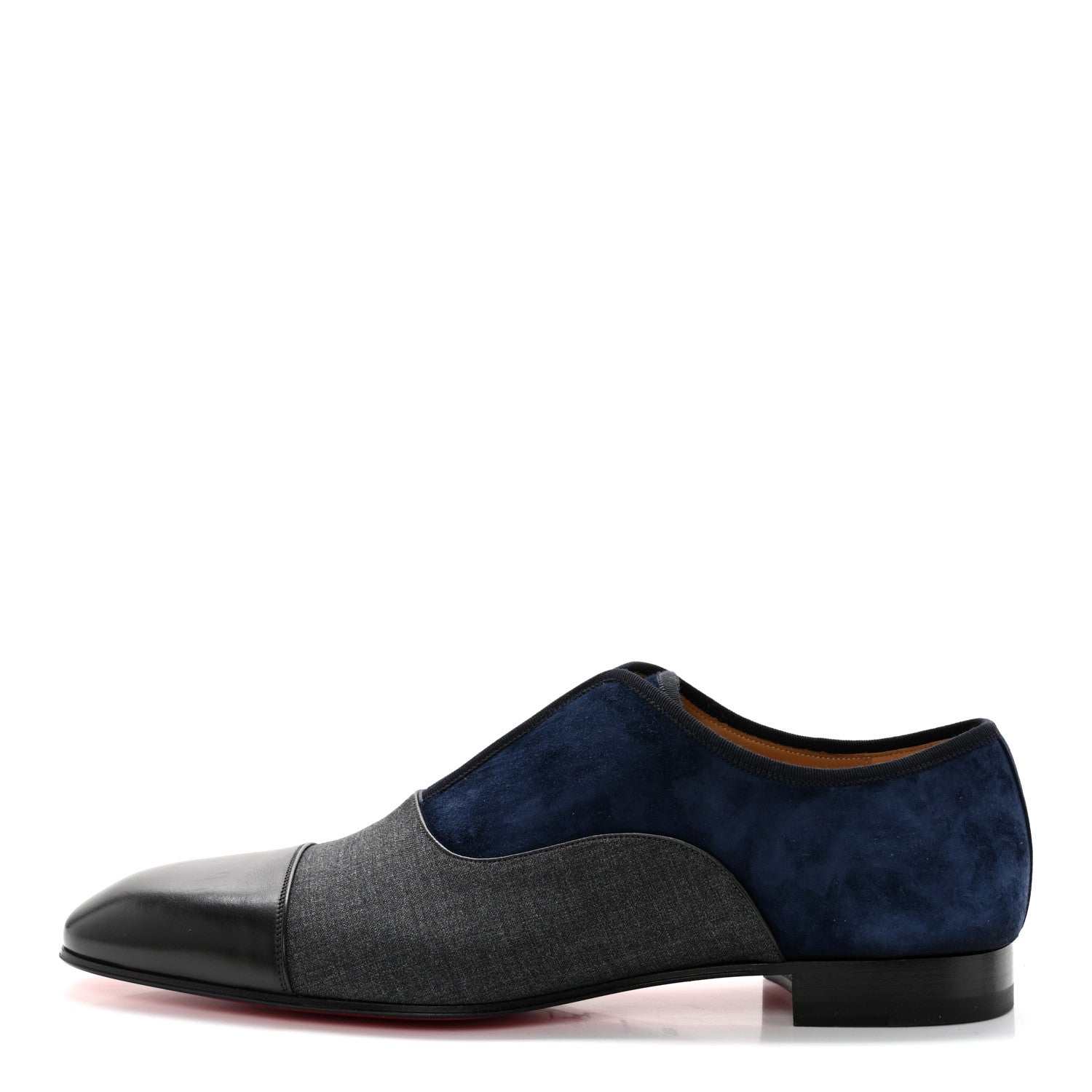 Christian Louboutin Mens Suede Wool Alpha Male Flat Loafers 45.5 Black 1 of 11