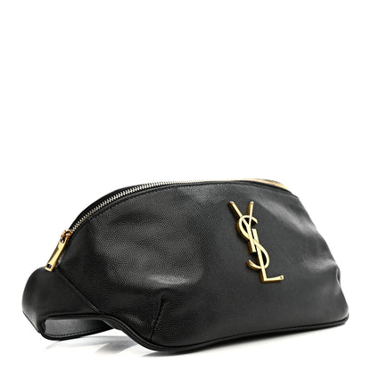 Saint Laurent Grain De Poudre Monogram Belt Bag Black 6 of 21