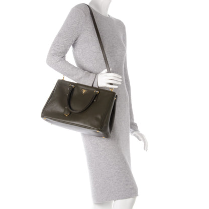 Prada Saffiano Medium Galleria Double Zip Tote Militare 2 of 7