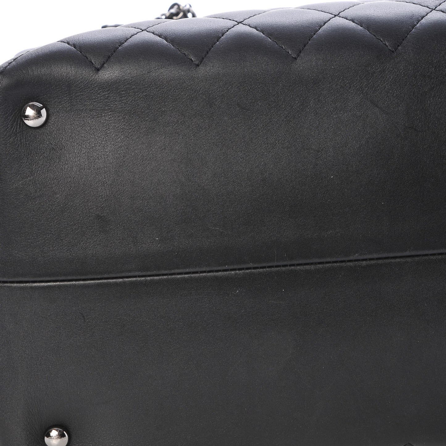 Calfskin Quilted Feather Weight Bowling Bag Black