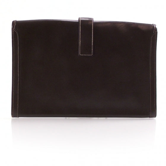 Vintage Leather Jige Portfolio Clutch Brown