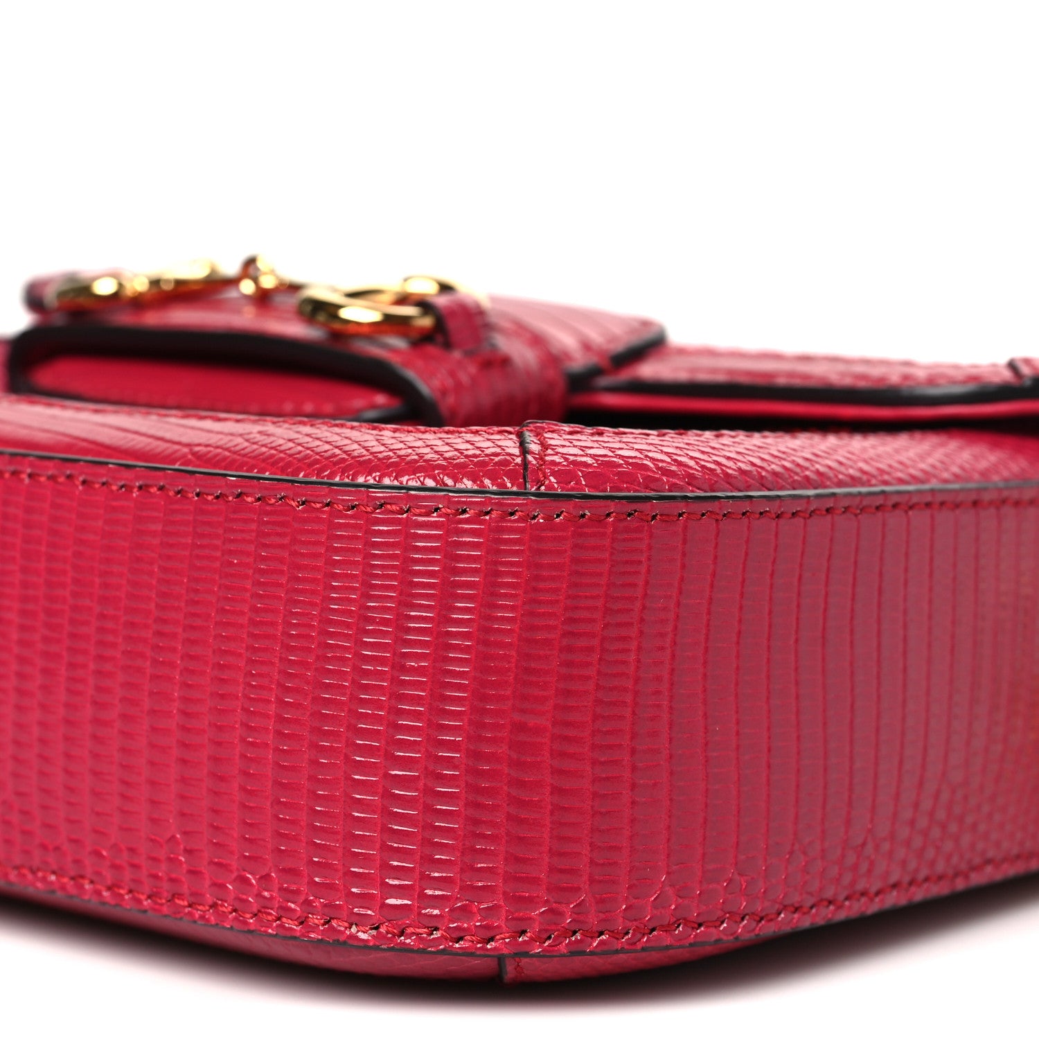 Gucci Canvas Calfskin Crystal GG Monogram Snakeskin Mini Horsebit 1955 Shoulder Bag Pink 10 of 11