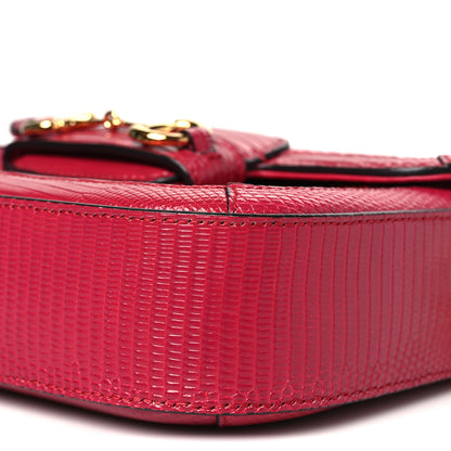 Gucci Canvas Calfskin Crystal GG Monogram Snakeskin Mini Horsebit 1955 Shoulder Bag Pink 10 of 11
