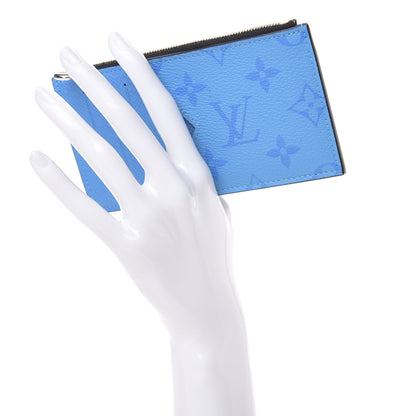 Louis Vuitton Taigarama Coin Card Holder Blue Lagoon 2 of 8